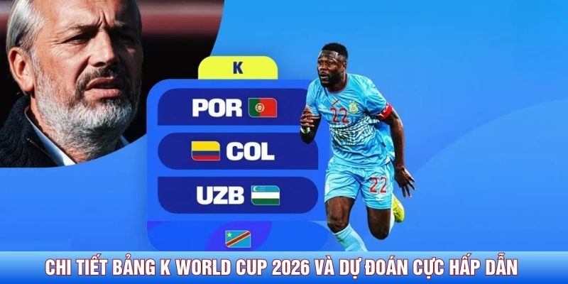 Chi tiết bảng K World Cup 2026